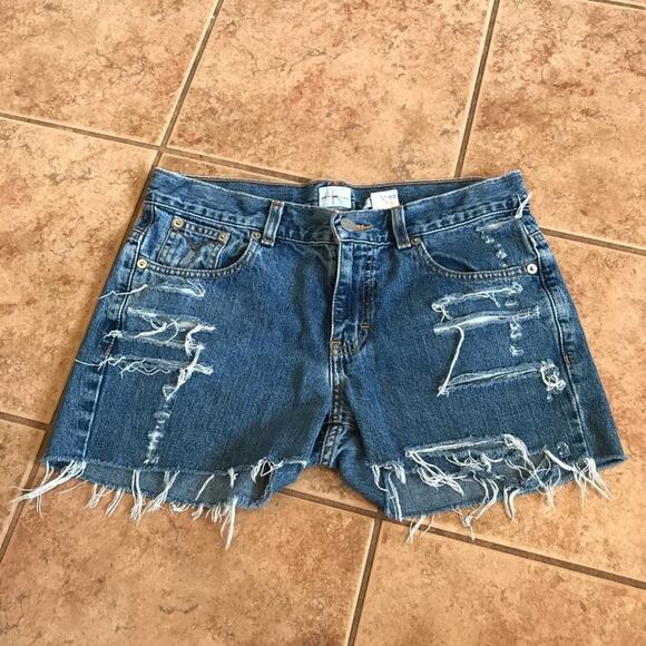 Vintage 4 Calvin Klein True Boot Cut raw hem short low rise - Picture 1 of 6